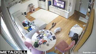 German mother in lingerie works out