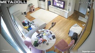 German mother in lingerie works out