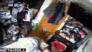 My friend's amazing parents having sex in their messy room real spy cam
