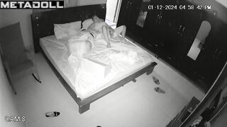Single brunette wife is masturbating alone in her bed spy cam