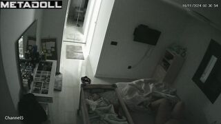 Amazing Turkish newly married couple having sex in their messy room hidden camera