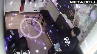 Korean university couple in karaoke