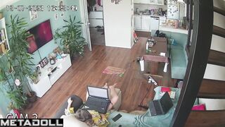 Mature Australian brunette slave changes her wet and dirty panties in the bedroom