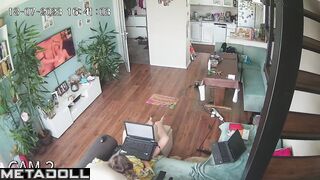 Mature Australian brunette slave changes her wet and dirty panties in the bedroom