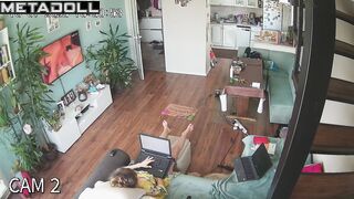 Mature Australian brunette slave changes her wet and dirty panties in the bedroom