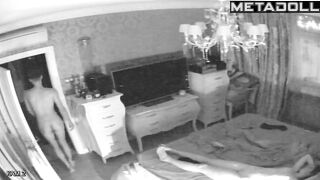 Chubby busty Greek brunette mature mom wets the bed while fucking voyeur cam