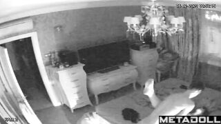 Chubby busty Greek brunette mature mom wets the bed while fucking voyeur cam