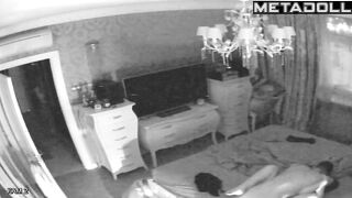 Chubby busty Greek brunette mature mom wets the bed while fucking voyeur cam