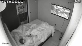 Naughty naked Finnish brunette MILF masturbates while thinking about striptease porn