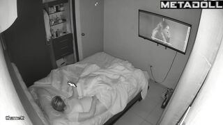 Naughty naked Finnish brunette MILF masturbates while thinking about striptease porn
