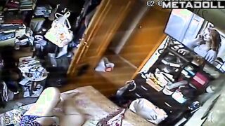 Mature blonde babysitter masturbates watching porn voyeur cam