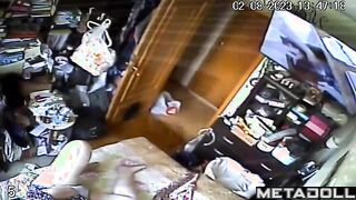 Mature blonde babysitter masturbates watching porn voyeur cam