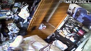 Mature blonde babysitter masturbates watching porn voyeur cam