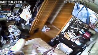 Mature blonde babysitter masturbates watching porn voyeur cam