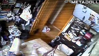 Mature blonde babysitter masturbates watching porn voyeur cam