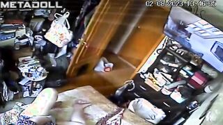 Mature blonde babysitter masturbates watching porn voyeur cam