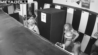 Zagreb office staff change clothes in their locker room