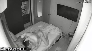 Beautiful dirty couple fuck in their messy room voyeur cam