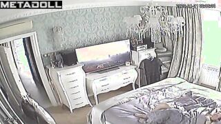Chubby busty brunette mother has orgasms while rubbing her pussy spy IP cam