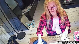 Mature American teacher shows her tits
