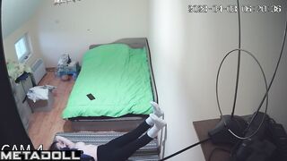 Big tits Canadian brunette mom changes her dirty panties in her room
