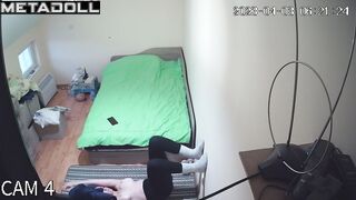 Big tits Canadian brunette mom changes her dirty panties in her room