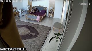 Naked Romanian brunette celebrity changes her clothes before having sex