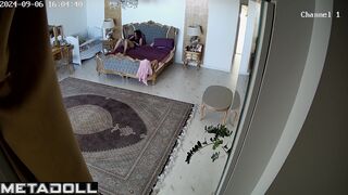 Naked Romanian brunette celebrity changes her clothes before having sex