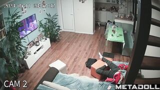 Old brunette MILF masturbates on the couch special for you