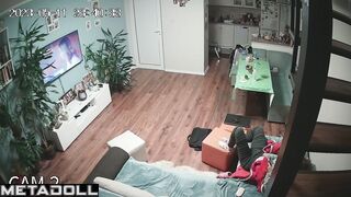 Old brunette MILF masturbates on the couch special for you