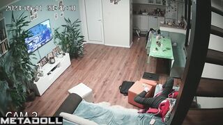Old brunette MILF masturbates on the couch special for you