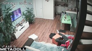Old brunette MILF masturbates on the couch special for you
