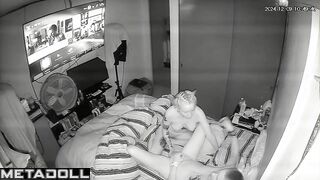 British married coiple fuck brutally in their bed hidden IP camera