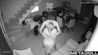 Fat Italian blonde mom sucks old cock and got cum hidden IP cam