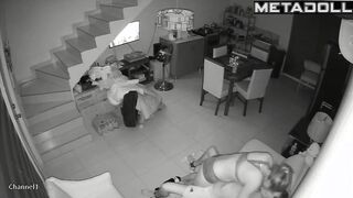 Fat Italian blonde mom sucks old cock and got cum hidden IP cam