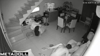 Fat Italian blonde mom sucks old cock and got cum hidden IP cam