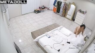 Tattooed Portuguese mom is masturbating in her bed with a vibrator