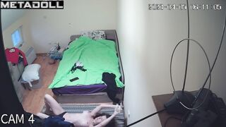 Tattooed Ukrainian brunette slave changes her clothes after taking a shower