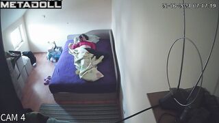 Tattooed Portuguese brunette babysitter fingers her pussy while thinking about blowjob porn