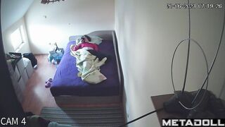 Tattooed Portuguese brunette babysitter fingers her pussy while thinking about blowjob porn