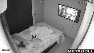 Sweet Irish brunette step-mom fingers her pussy while watching whipping porn
