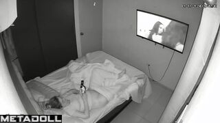 Sweet Irish brunette step-mom fingers her pussy while watching whipping porn