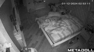 Real Canadian couple fuck hard in their bed hidden camera