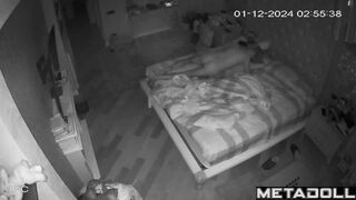 Real Canadian couple fuck hard in their bed hidden camera