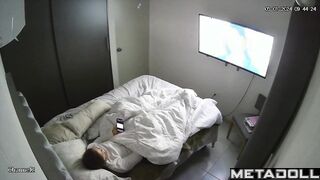 Tanned Welsh brunette mom rubs her pussy while watching vintage porn