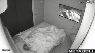 Tanned Welsh brunette mom rubs her pussy while watching vintage porn