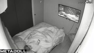 Tanned Welsh brunette mom rubs her pussy while watching vintage porn
