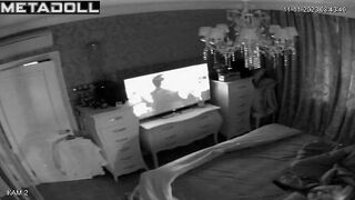 Innocent brunette mom fingers her pussy in panties voyeur cam
