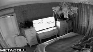 Innocent brunette mom fingers her pussy in panties voyeur cam