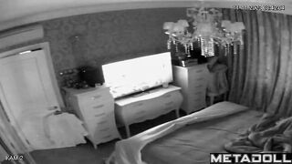 Innocent brunette mom fingers her pussy in panties voyeur cam